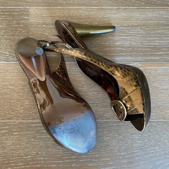 Carlos Santana Croc Print Peep Toe Slingback | 11M - Picture 6 of 6